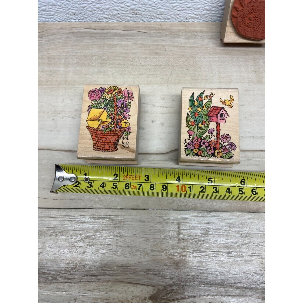 Wood Mounted Rubber Stamps Set Of 4 - Picture 4 of 8